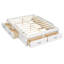 Lit plateforme double avec 6 tiroirs de rangement, blanc antique-326944022-326944009