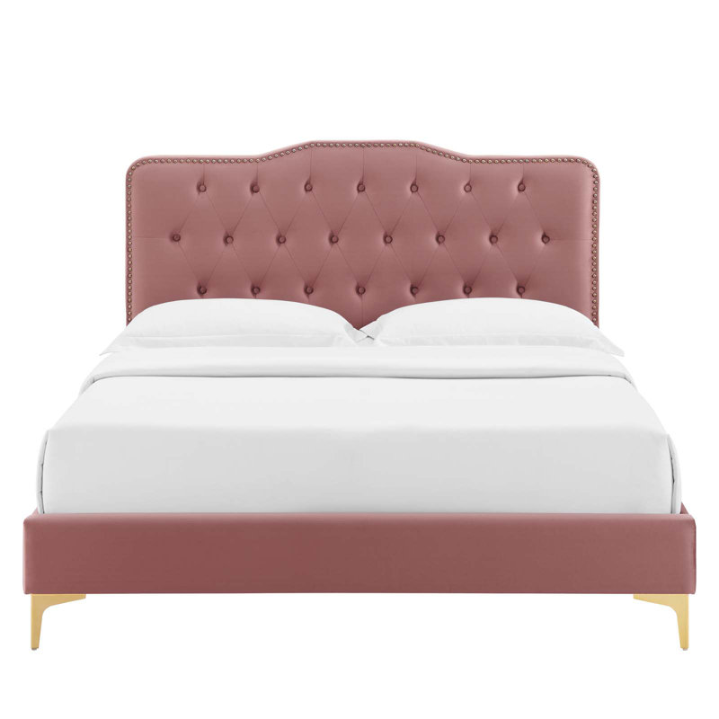 Modway Amber Platform Bed, Queen, Dusty Rose