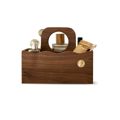North American black walnut wood MDF medium density fiberboard  Walnut veneer Zinc alloy Makeup Organizer For Vanity