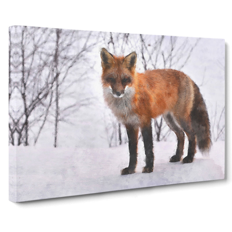 Red Fox In Winter Vol.2 - Wrapped Canvas Print, 50cm H x 76cm W x 3cm D