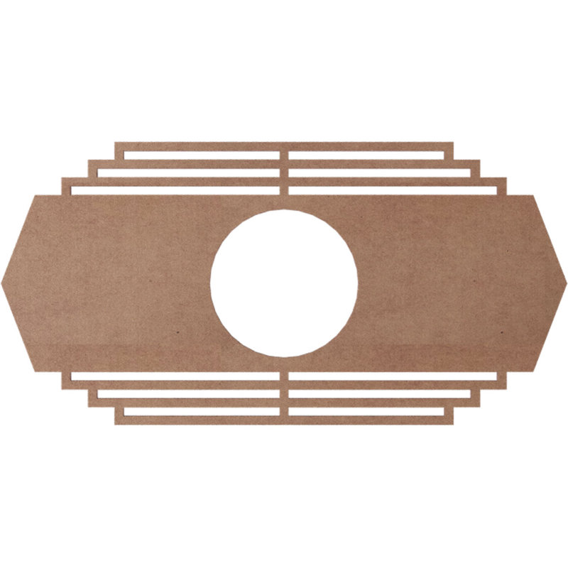 H 28 po x l 14 po x P 7 3/8 po x P 3/8 po, médaillon de plafond en bois ajouré Chrysler, Bois (qualité peinture)
