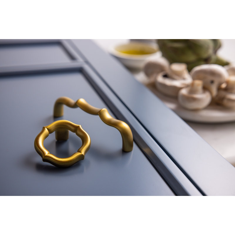 Trellis Collection Pendant Pull 2 Inch Diameter   , Brushed Golden Brass