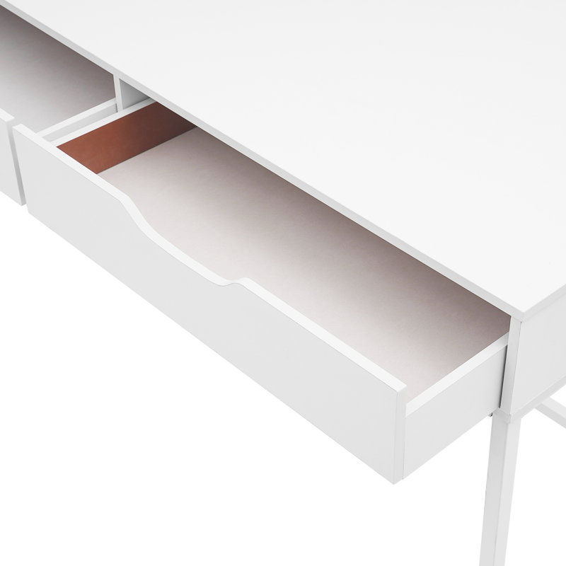 Bureau d'ordinateur avec 2 tiroirs et structure en métal