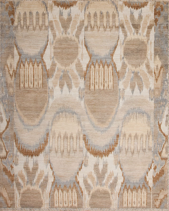 Jazz Handmade Wool Ikat and Damask Area Rug
