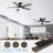 42 in. 5 - Blade Smart Outdoor Indoor Black Flush Mount Ceiling Fan with RGB LED Lights and APP/Remote Control, Dimmable, 6-Speeds-384979891-384979892