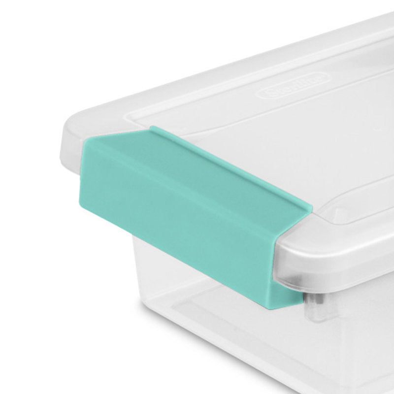 Sterilite Medium Clip Box Clear Home Storage Tote Container with Lid, 12-Pack, Mini