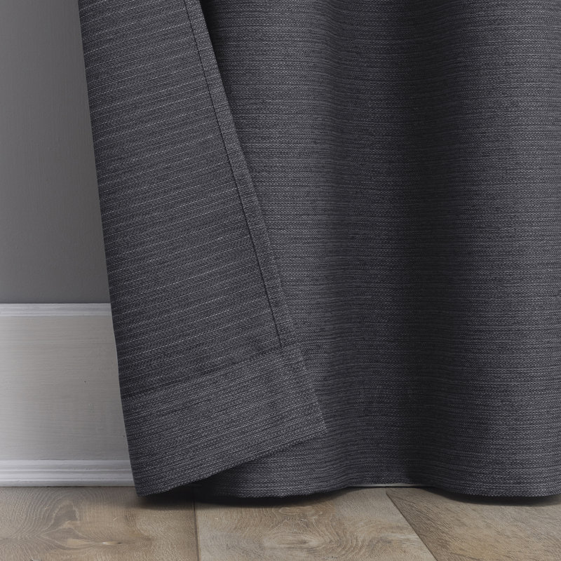 Panneau de rideau semi-diaphane avec œillets Landon, L 40 po x L 63 po, Gris
