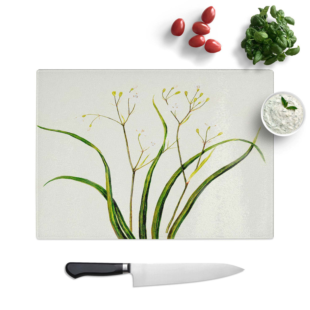 Tempered Glass Tukautei Flowers by Sarah Featon Chopping Board