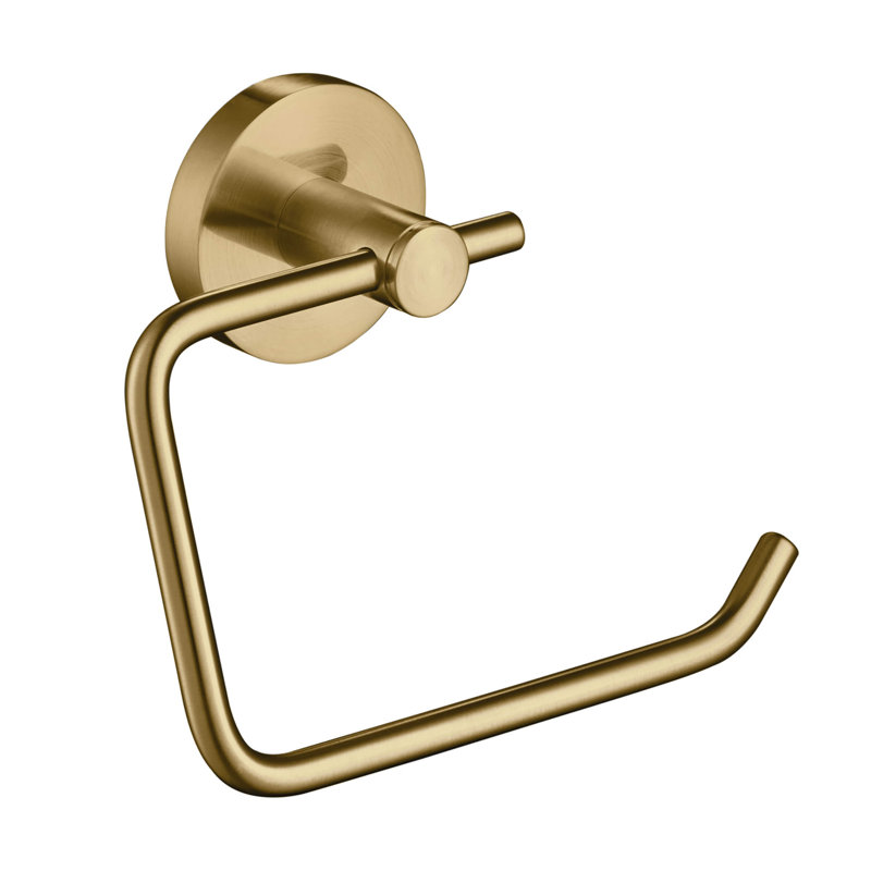Wall Mount Toilet Paper Holder, Brushed Brass