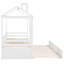 Lit simple en bois avec lit gigogne simple (blanc)