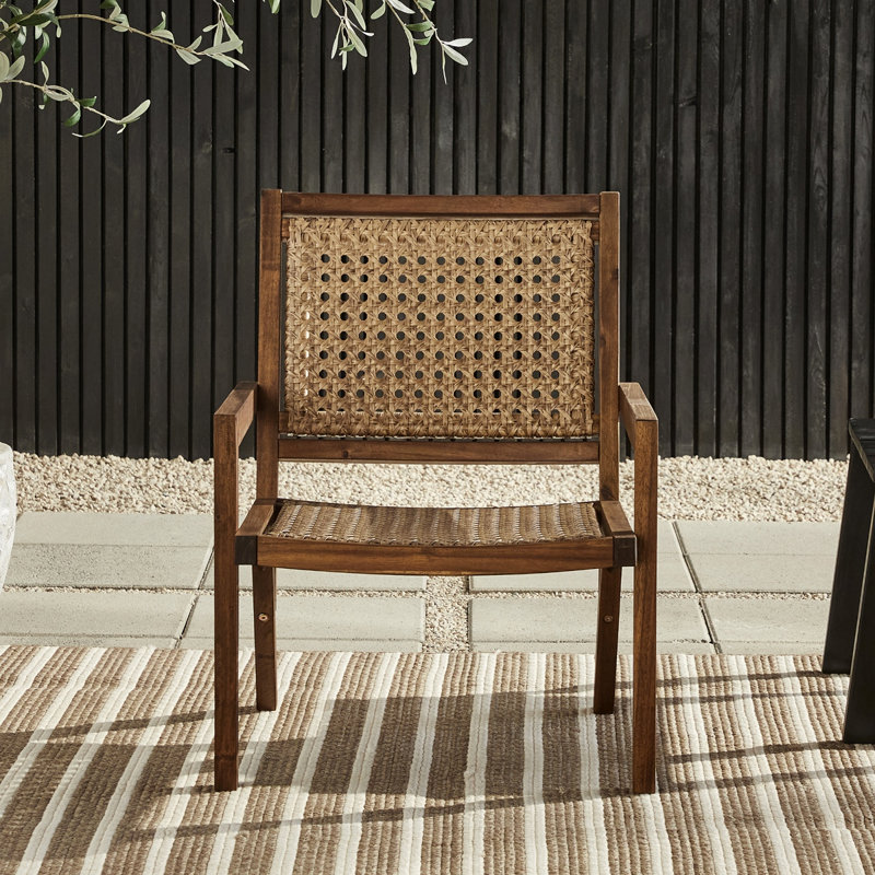 Chaise d'appoint d'extérieur en rotin Coastal