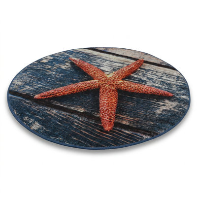 Catalina Coastal Starfish Round Bathmat