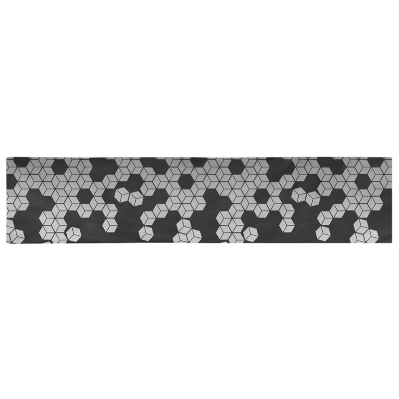 Chemin de table en cubes culbuté Avicia, 72 po x 16 po, Polyester, Blanc