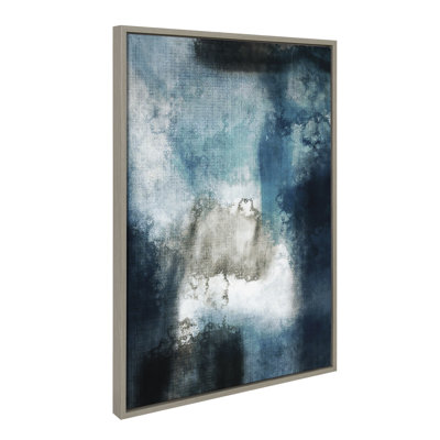 Aqua Abstract 2 by Amy Lighthall Framed Canvas Wall Art Print