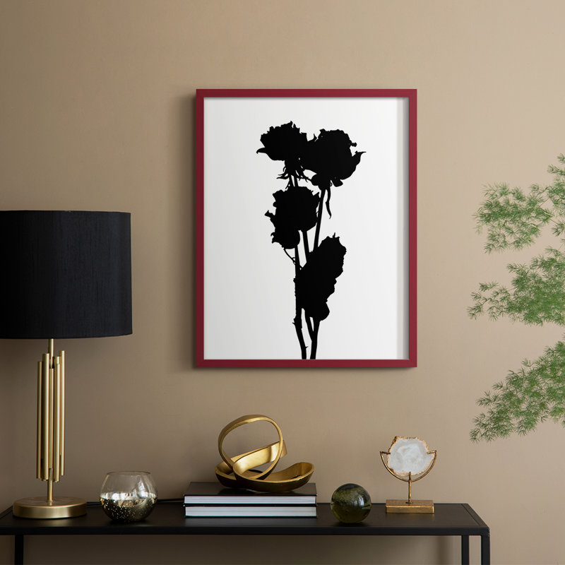 Reproduction encadrée « Pressed Memory III » - Bois massif, H 21 po x l 17 po, Rouge