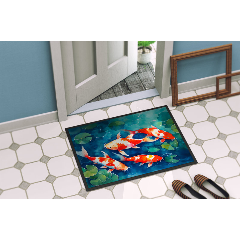 Koi Fish Doormat, L 18 po x L 27 po