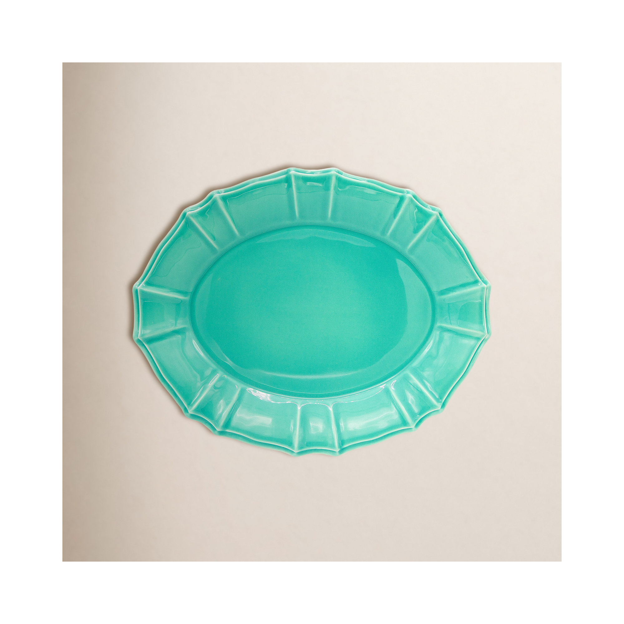 Chloe Oval Platter, Turquoise