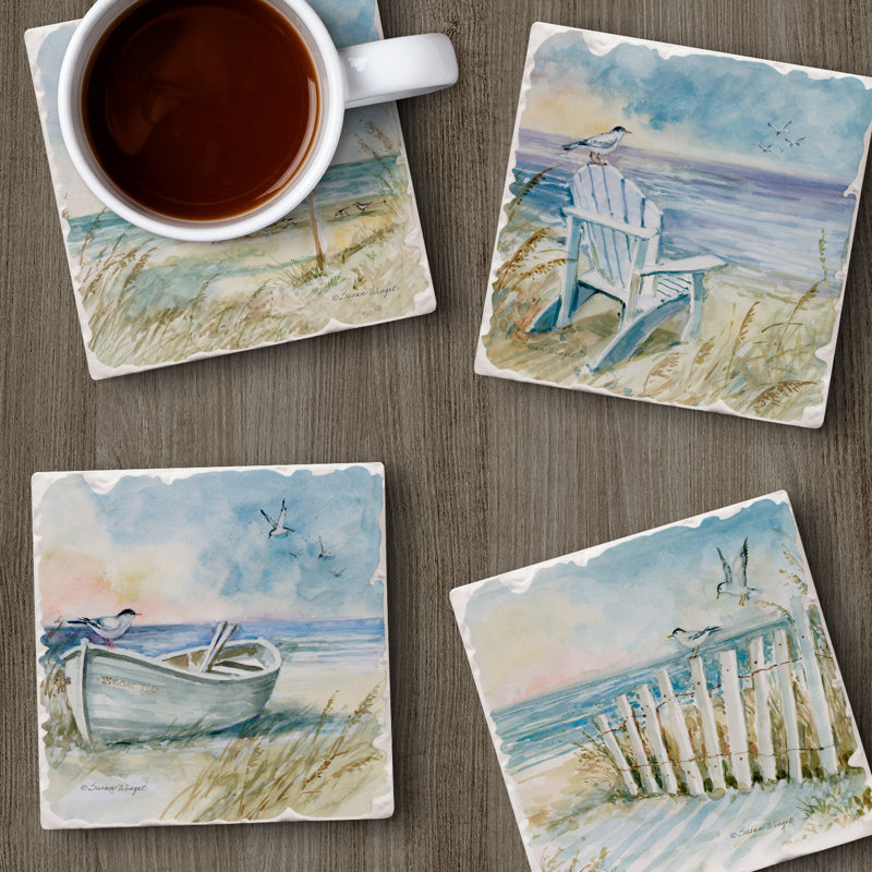 Ensemble de 4 sous-verres Coastal Sanctuary