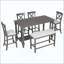 Ensemble de 6 tables de salle à manger à hauteur de comptoir avec 4 chaises et un banc pour la salle à manger-424268224-424268227-424268231-424268236