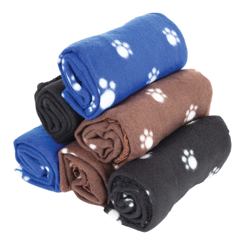 Perro & Gato 6-Piece Paws Pet Blankets Polyester Blend Pet Blanket, 28" H x 24" W x 1.5" D