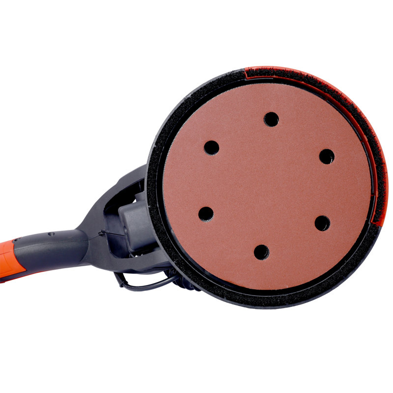 Ponceuse à cloison sèche, ponceuse électrique à cloison sèche de 780 W avec moteur d'aspiration de la poussière 6,5A, ponceuse à plancher sans poussière avec vitesse variable de 900 à 1800 tr / min, lumière DEL, poignée extensible et pliable,