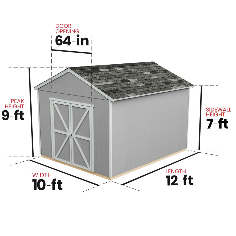 Rookwood 10' x 12' Beige Wooden Storage Shed with Windows