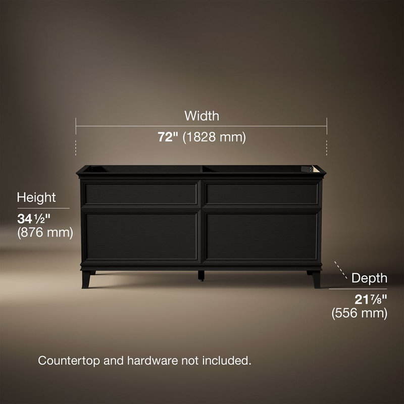 Artifacts 72 In. Bathroom Vanity Cabinet, Black
