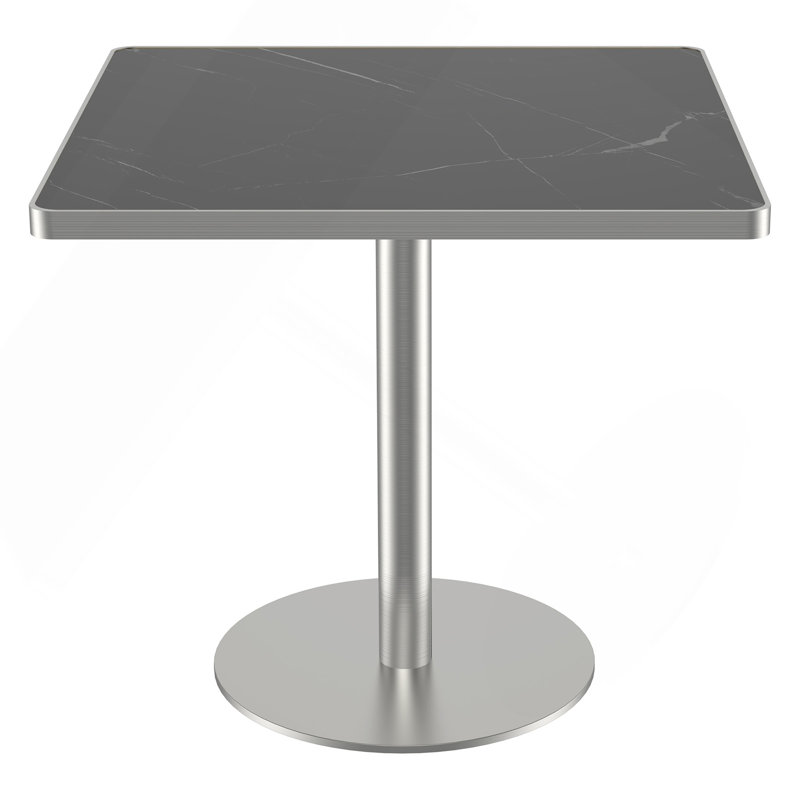 Square Modern Dinning Table 31.5 Inches Bistro Table Tulip Table With Faux Marble Top,Easy Assemble,Sturdy Metal Frame Diameter