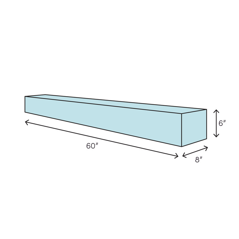 Dogberry Collections Solid Beam Fireplace Mantel Shelf, 60", Aged Oak