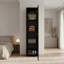 Armoire de rangement 4 tablettes en noyer teint