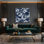 Aquarelle florale, art mural gris sur toile 61