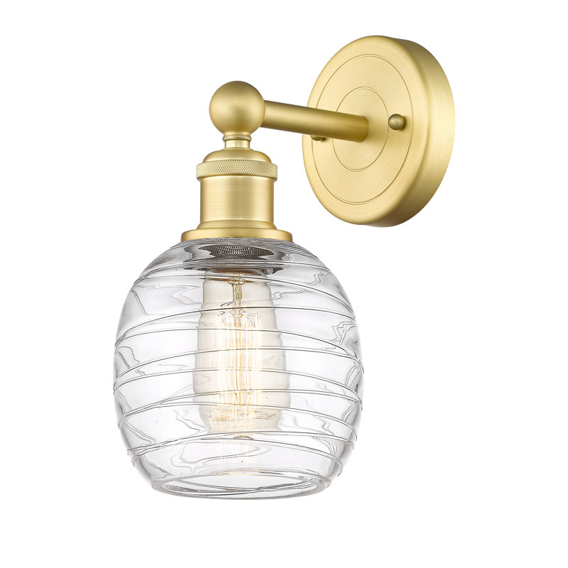Cheraw Armed Sconce, Deco Swirl, Satin Gold