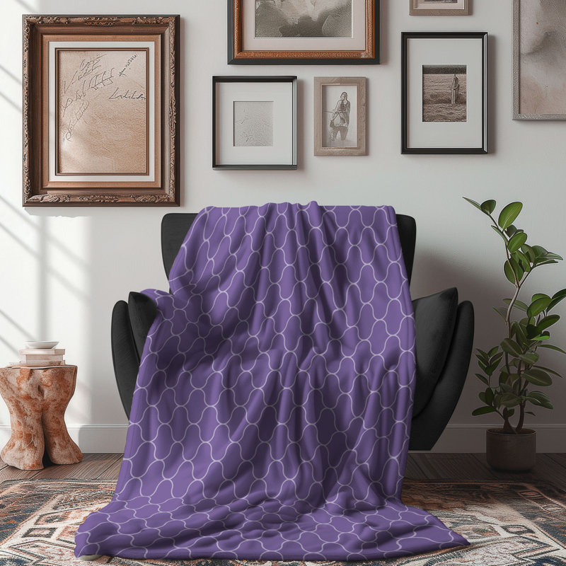 Harmonie mauve et orange - couverture Sherpa de qualité supérieure 1 pièce, L 50 po x L 60 po