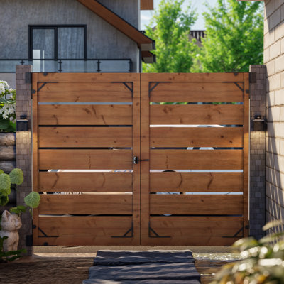 Anti Sag Gate Kit - Gate Corner Bracket-90 Degree Bracket with Gate Hinges Heavy Duty for Wooden Fences - No Sag Gate Corner Brace Bracket for Doors, Driveway (2 Set Gate Kit and 2 Latch)