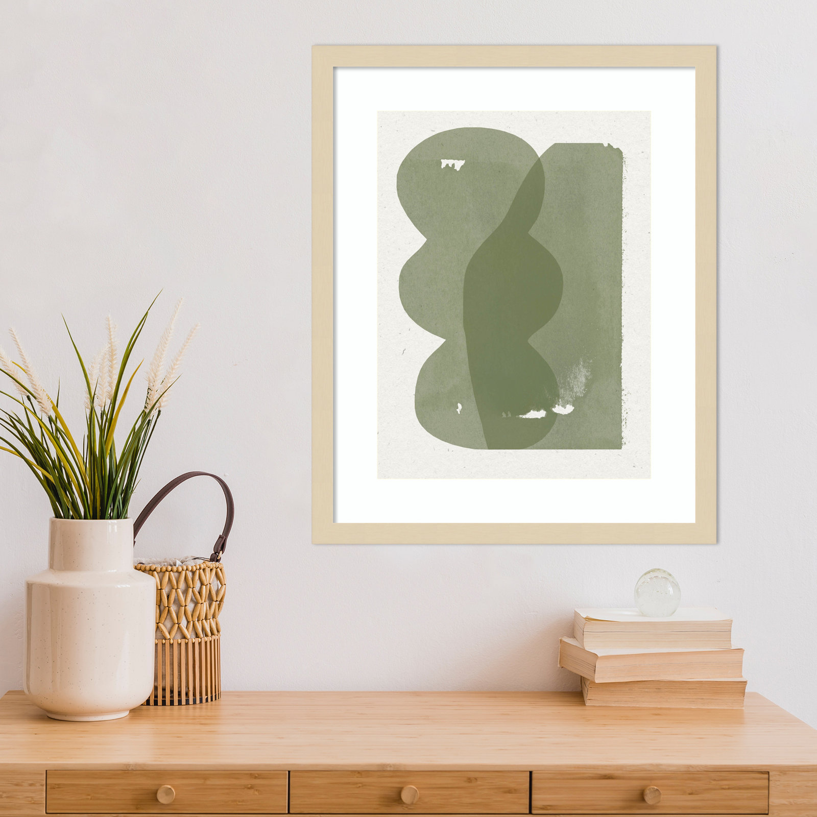 Nirvan "Figurative Composition" Print, Brown, 21" H x 17" W