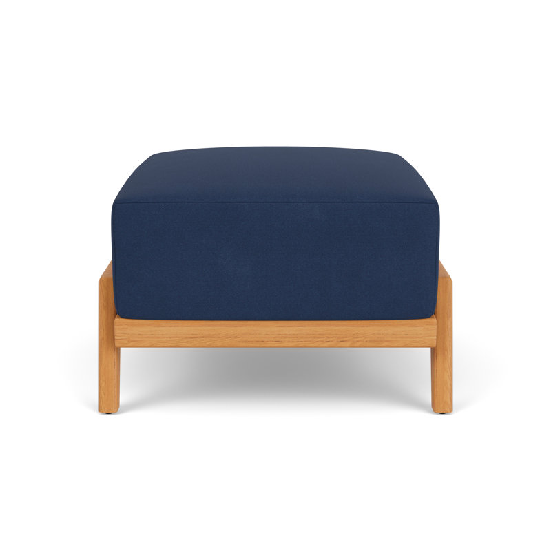 Alpine Rectangle Outdoor Teak Ottoman Patio Ottoman, Sandberg Navy