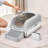 6 in Deep Cat Litter Box Odor-Free Litter Box with Filtering Foot Board-105368525