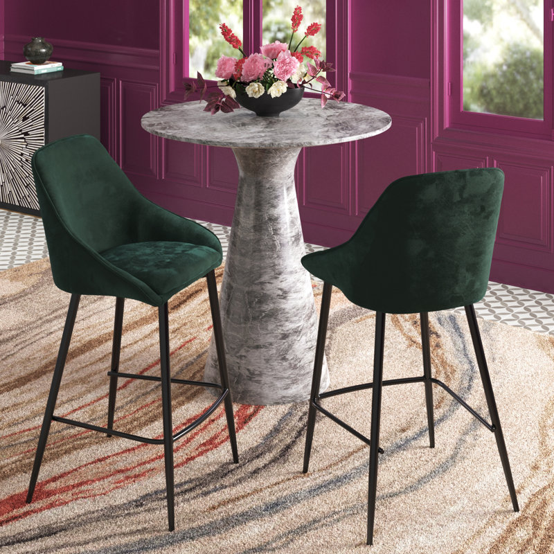Tabouret Layken, Tabouret de comptoir (siège d'une hauteur de 26 p, Vert