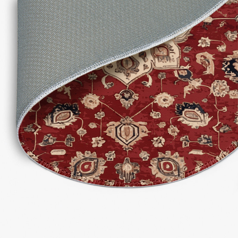 Turkish Brown Indoor and Outdoor Area Rug, Round 5'