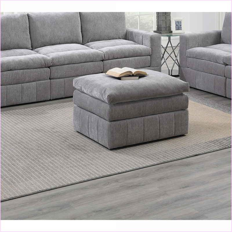 Repose-pieds modulaire en suède de granit Morgan | Assemblage simple | Coussin moelleux