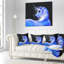 Art en acrylique «Blue Horse» - coussin imprimé animal-29516771-29516774