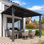 Pavillon de jardin à toit rigide avec toit incliné en acier galvanisé