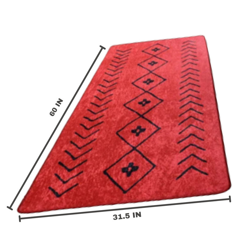 Kieron Southwestern Red Area Rug, Rectangle 2'6" x 5'