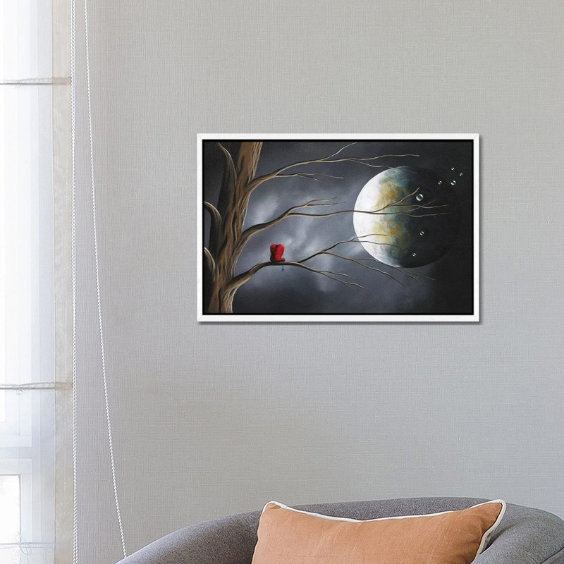 Sometimes He Just Wants To Be Alone by Moonlight Art Parlour - Painting on Canvas, White Framed, 66.04 cm H x 45.72 cm W