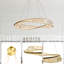 Lustre en cristal moderne à anneaux à DEL, luminaire suspendu en acier inoxydable doré avec température de couleur 3 et hauteur réglable