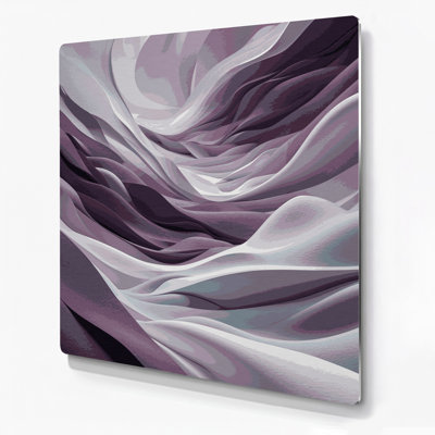 Abstrait paysage 63, art mural en métal rose