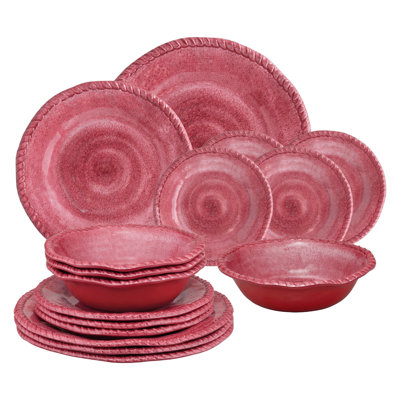 Assaria 16 Piece Melamine Dinnerware Set, Service for 4