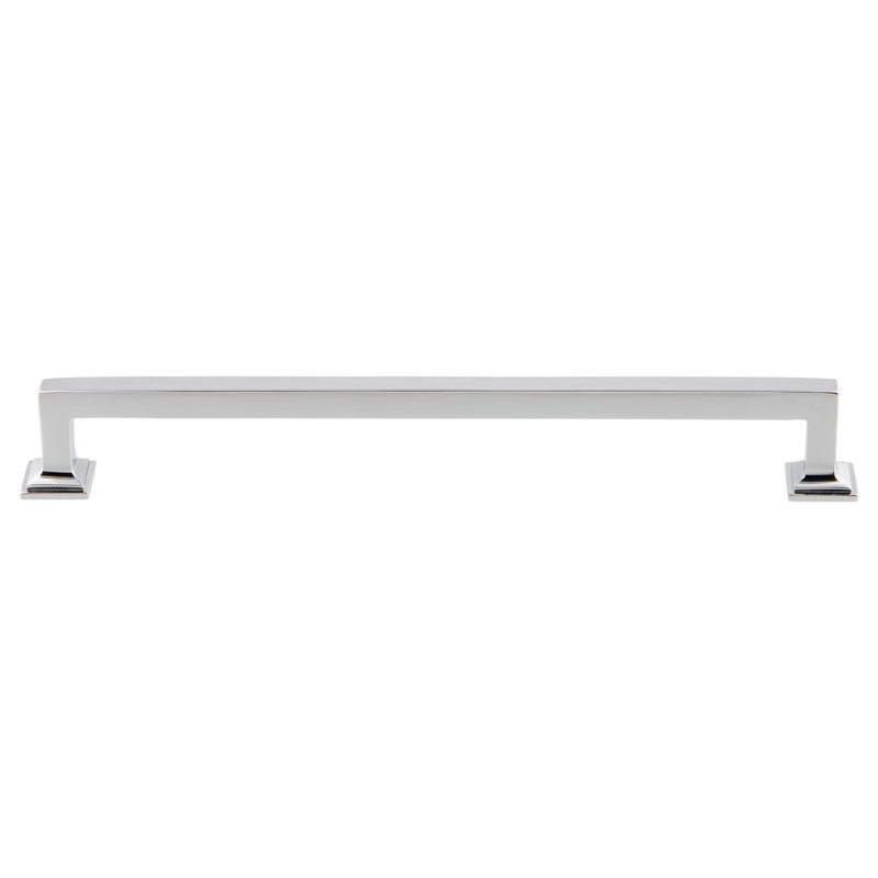 Grandeur Geneva 8" Brass Handle Pull, Bright Chrome