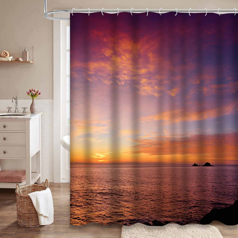 Magnifique coucher de soleil sur la côte anglaise avec 12 crochets, L 72 po x l 72 po