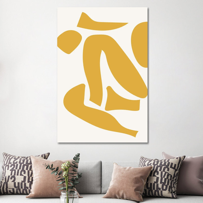 « Déconstruit jaune » par Mambo art studio-impression, H 60 po x l 40po x P 1,5 po, Pas de tapis, Toile tendue